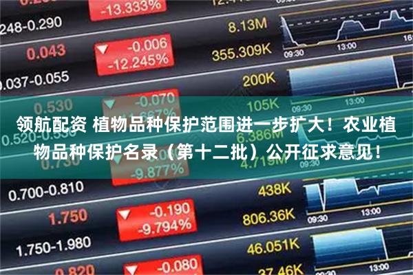 领航配资 植物品种保护范围进一步扩大！农业植物品种保护名录（第十二批）公开征求意见！